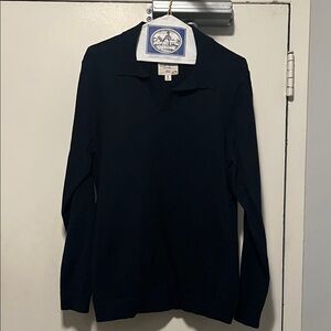 Fat Face Men's Navy V-Neck Polo Sweater